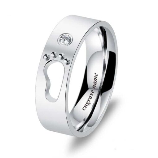 CoupleStar Stainless Steel Baby Foot Couple Rings