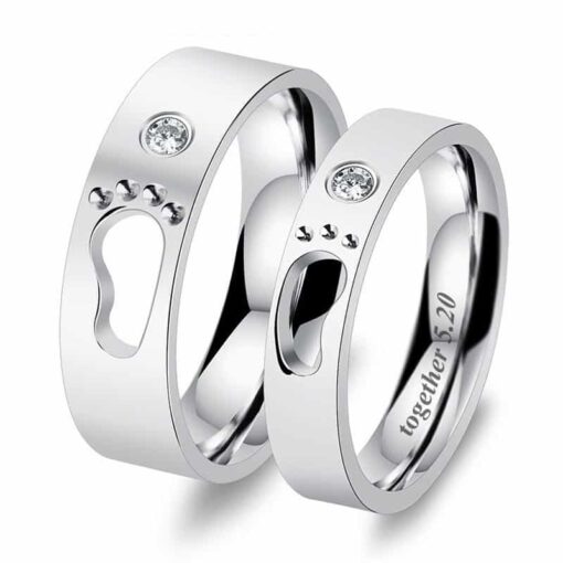 CoupleStar Stainless Steel Baby Foot Couple Rings