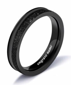 CoupleStar Stainless Steel Black Frosted Matte Couple Rings