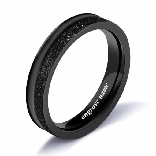 CoupleStar Stainless Steel Black Frosted Matte Couple Rings