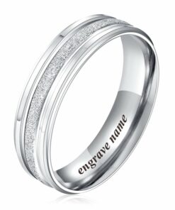 CoupleStar Stainless Steel Frosted Silver Couple Rings