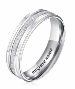 CoupleStar Stainless Steel Frosted Silver Couple Rings