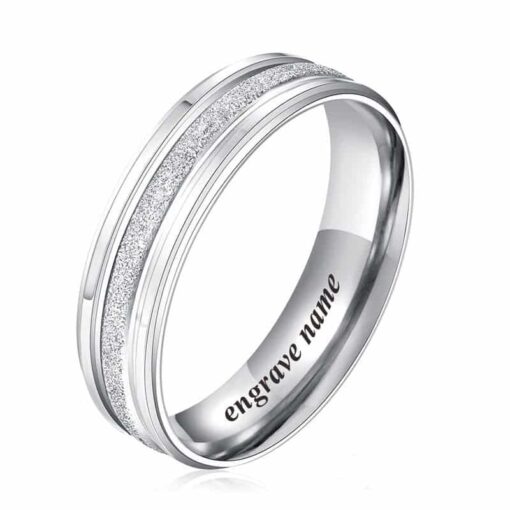 CoupleStar Stainless Steel Frosted Silver Couple Rings