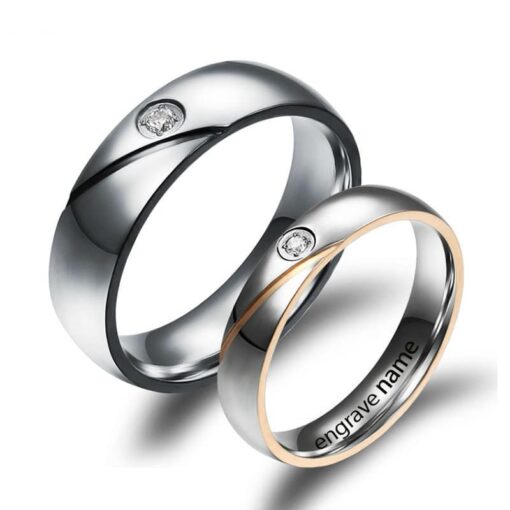 CoupleStar Stainless Steel Cross Couple Rings