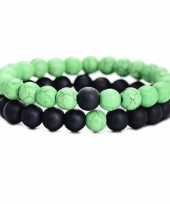 CoupleStar Distance Bracelets, Yin Yang Beaded Bracelets [Set of 2]