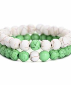 CoupleStar Distance Bracelets, Yin Yang Beaded Bracelets [Set of 2]