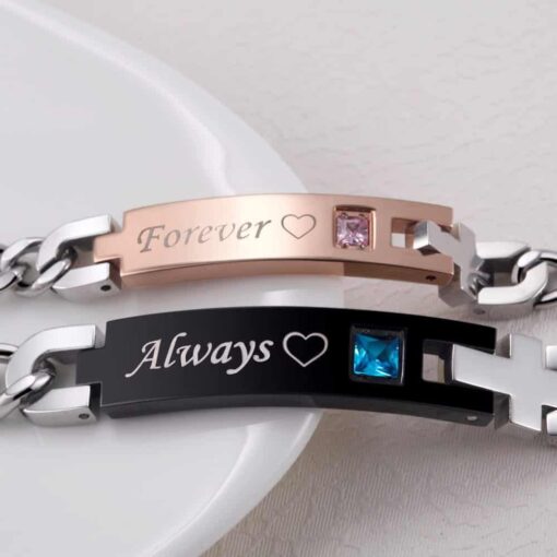 CoupleStar Forever Always Bracelets, Promise Bracelet for Couples [Set of 2]