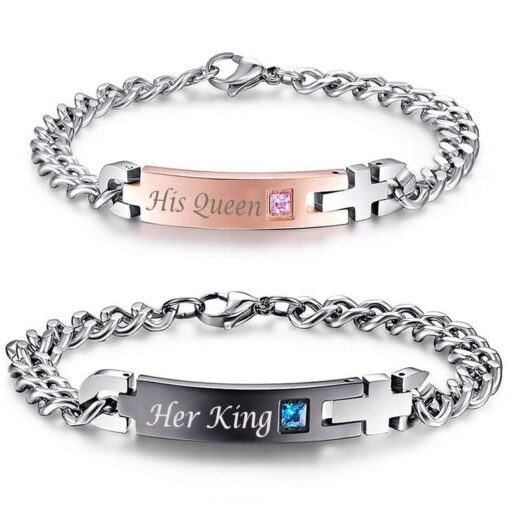 CoupleStar Her King His Queen Cross Bracelets