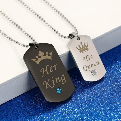 CoupleStar Her King His Queen Lovers Couple Necklaces