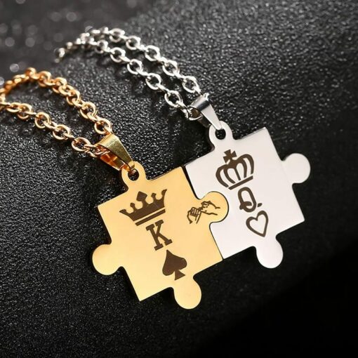 CoupleStar King Queen Crown Couple Necklaces