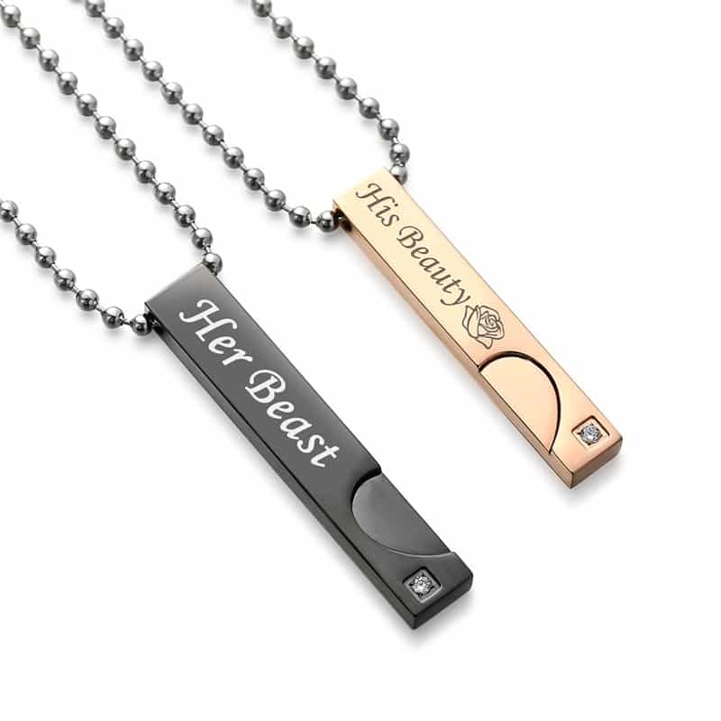 boyfriend girlfriend necklace matching couple necklaces His And Hers  Necklaces | eBay