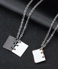 CoupleStar Love Story Notebook Stainless Steel Charm Necklaces