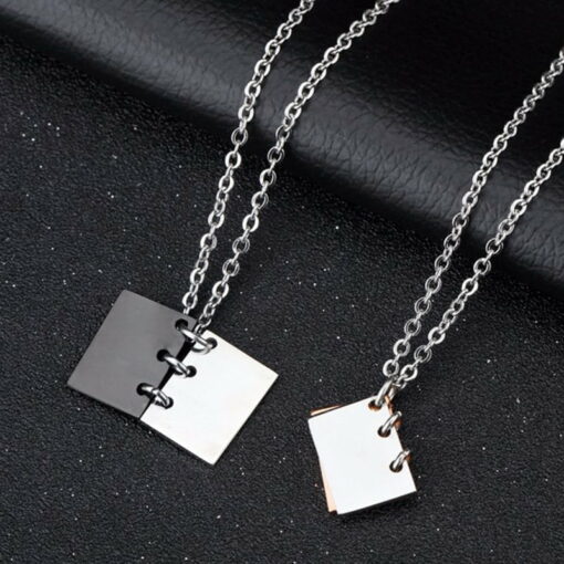 CoupleStar Love Story Notebook Stainless Steel Charm Necklaces