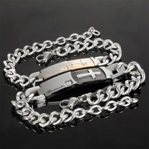 CoupleStar Stainless Steel Romantic Cross Bracelets