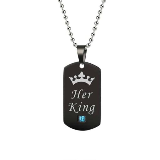 CoupleStar Her King His Queen Stainless Steel Couple Necklaces