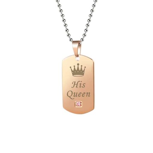 CoupleStar Her King His Queen Stainless Steel Couple Necklaces