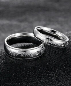 CoupleStar Her King His Queen Stainless Steel Engagement Rings