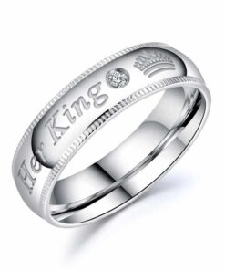 CoupleStar Her King His Queen Stainless Steel Engagement Rings