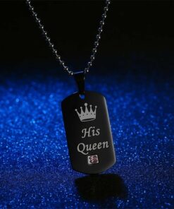 CoupleStar His Queen Her King Couple Pendant Necklace