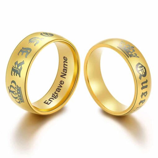 CoupleStar King and Queen Wedding Band Set Ring