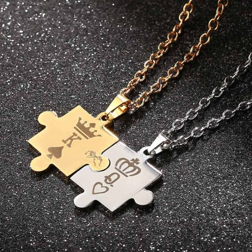 CoupleStar King Queen Crown Couple Necklaces