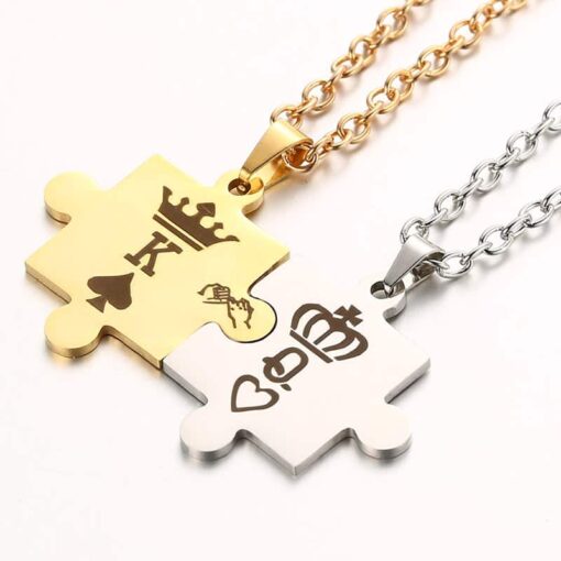 CoupleStar King Queen Crown Couple Necklaces