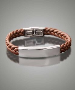 CoupleStar Personalized Leather Bracelet With Custom Engraving