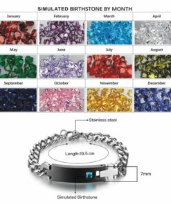 CoupleStar Personalized Name Bracelet With Birthstone