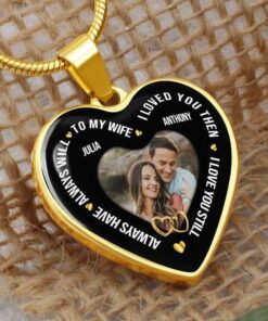 CoupleStar Stainless Steel or 18k Gold Finish Engraved Heart Pendant To My Wife