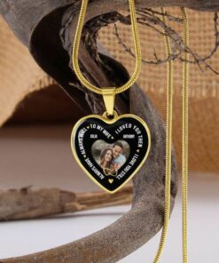 CoupleStar Stainless Steel or 18k Gold Finish Engraved Heart Pendant To My Wife